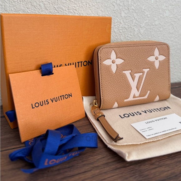 NEW LOUIS VUITTON Bicolor Empriente Zippy Compact Wallet in Arizona Beige - Picture 3 of 9